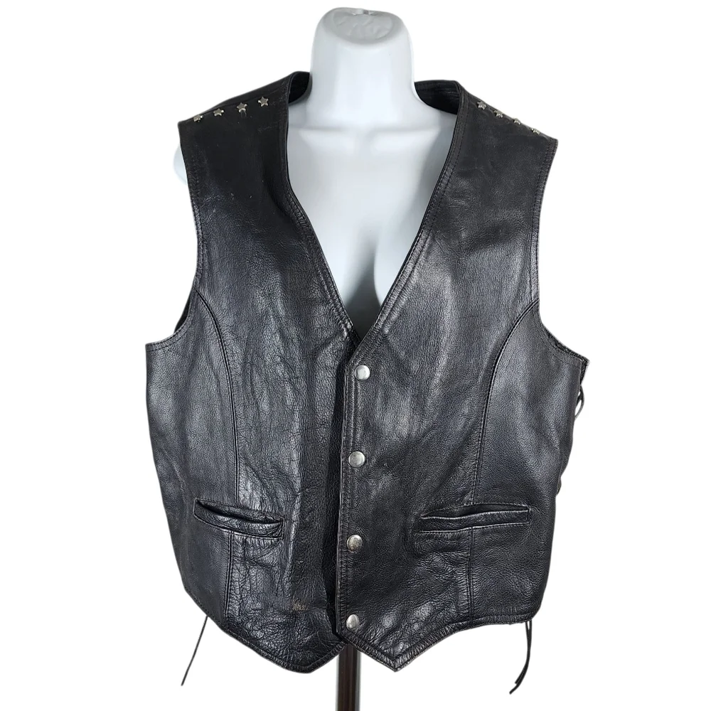 LONDON STUDDED MOTORCYCLE VEST